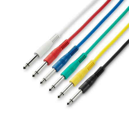 Image principale du produit Adam Hall Cables K3 IPP 0015 SET - Jeu de 6 câbles patch 6,3 mm Jack Mono 0,15 m