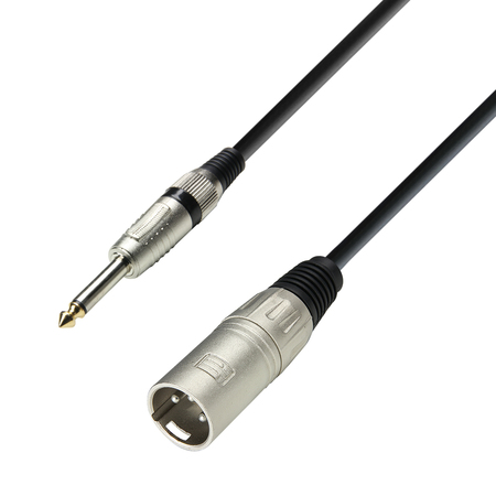 Image principale du produit cable XLR 3 mâle vers JACK 6.35 mono mâle 3m noir