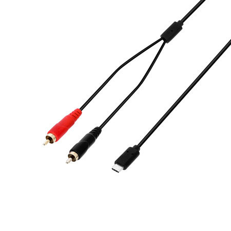 Image principale du produit Câble USB-C en Y | 2 x RCA/cinch mâle x USB-C | 1,5 m