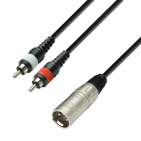 Image principale du produit Câble audio XLR mâle vers 2 x RCA mâles, 3m