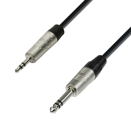 Image principale du produit Câble audio pro jack stéréo 3,5 mm vers jack stéréo 6,3 mm 1,5m