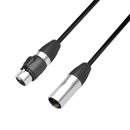 Image principale du produit Adam Hall Cables K 4 DMF 0300 IP 65 - Câble DMX AES/EBU XLR mâle 3 points vers XLR femelle IP65 3m