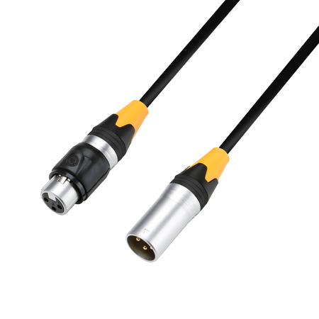 Image principale du produit Adam Hall Cables K 4 DMF 0500 IP 65 - Câble DMX AES/EBU XLR mâle 3 points vers XLR femelle IP65 5m