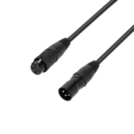 Image principale du produit Adam Hall Cables K 4 DMF 0500 IP 65 - Câble DMX AES/EBU XLR mâle 3 points vers XLR femelle IP65 5m