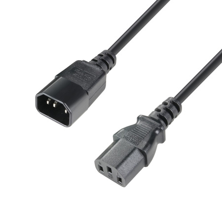 Image principale du produit prolongateur secteur noir IEC male vers femelle 3G1.5mm² 1m