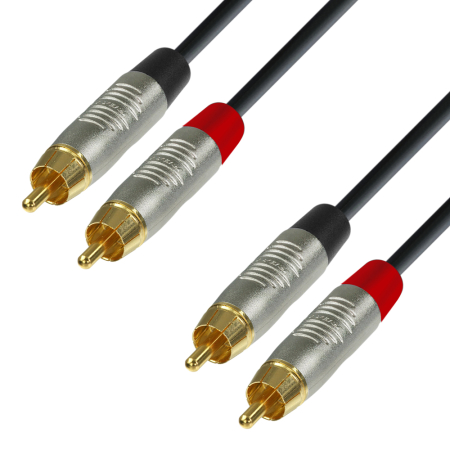Image principale du produit Câble Audio 2 x RCA REAN mâle vers 2 x RCA REAN mâle 3 m
