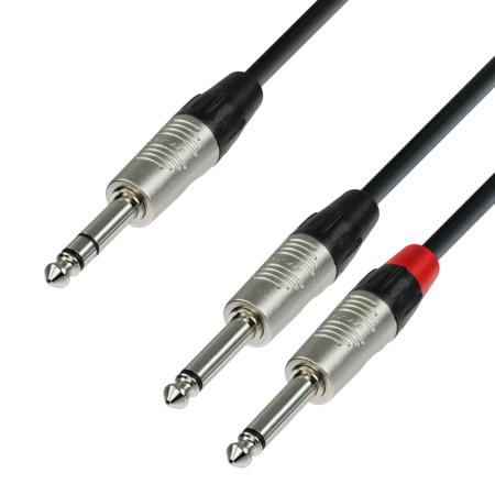 Image principale du produit Câble Audio Jack 6,35 mm stéréo REAN vers 2 x Jack 6,35 mm mono REAN - 3 m