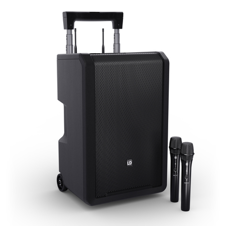 Image principale du produit LD Systems ANNY 10 HHD2 B5 - Enceinte sur batterie 10 pouces bluetooth avec 2 micros main HF bande B5