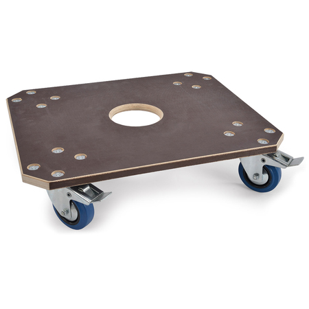 Image principale du produit RIGGATEC Profi Rollbrett, 60 x 50 cm, 450kg Traglast - 4 roues bleues (2 freinées) | hauteur 15cm