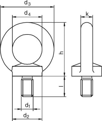 Image secondaire du produit Anneau de levage M8 CMU 140kg - DIN 580 - galvanisé noir