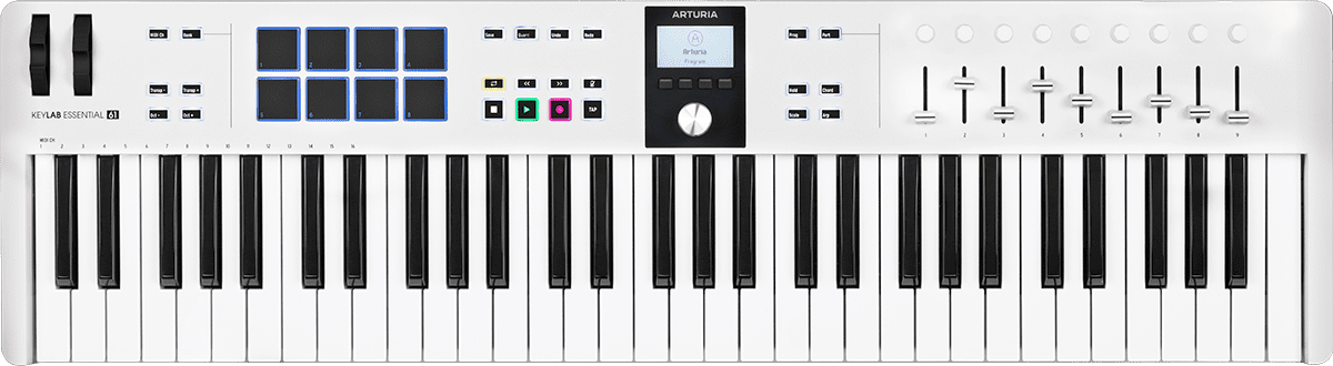 Image principale du produit ESSENTIAL3-61 ARTURIA - Clavier MIDI 61 touches blanc, USB, compatible DAW, plug-and-play,