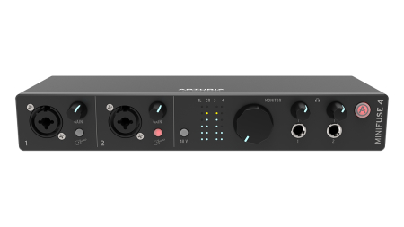 Image principale du produit MINIFUSE4-BK ARTURIA MiniFuse 4 noire 4 entrées audio USB-C MIDI hub 110dB dynamique