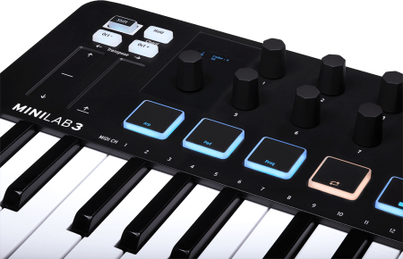 Image nº6 du produit MINILAB3-BK ARTURIA - Clavier maître compact, 25 touches, pads RGB, écran