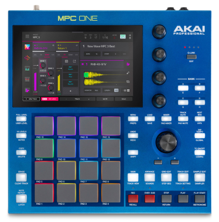 Image principale du produit MPC-ONE-G2 AKAI PROFESSIONAL - 16 pads, 4 Q-Links, Gen 2 Bleu