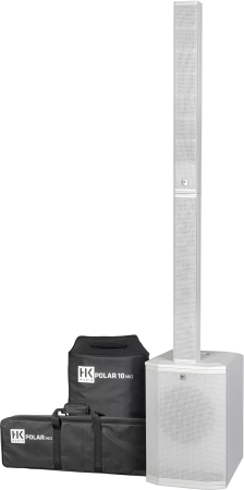 Image principale du produit POLAR10-MK2-W HK AUDIO - Système colonne amplifié Bluetooth TWS avec mixeur et housses Bla
