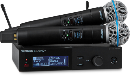 Image principale du produit SLXD24D+E-B58-G65 SHURE - Système sans fil double main Beta58 470-606 MHz