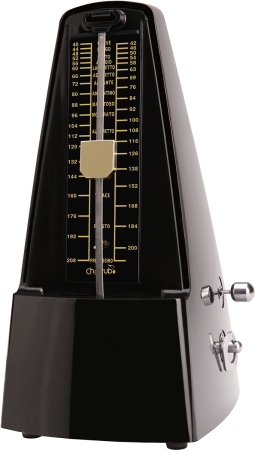 Image principale du produit WSM-330-BK CHERUB - Métronome mécanique noir vintage, 40-208 bpm, son classique, réglage p