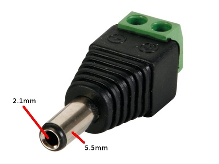 Image principale du produit Connecteur DC 5.5 x 2.1mm MALE VERS CONNEXION À VIS