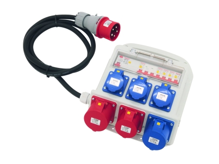 Image principale du produit Alimentation Electrique mobile  32A avec différentiel et sorties P17 CEE