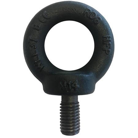 Image principale du produit Anneau mâle Grade 80 M14 (type DIN 580) Haute résistance 4T Noir mat