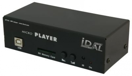 Image principale du produit MicroPlayer - AP103 - Lecteur MP3 amplifié sur carte SD avec 4 IN   Alim 6W