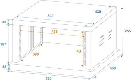 Image nº3 du produit Armoire 4u en acier pour installation