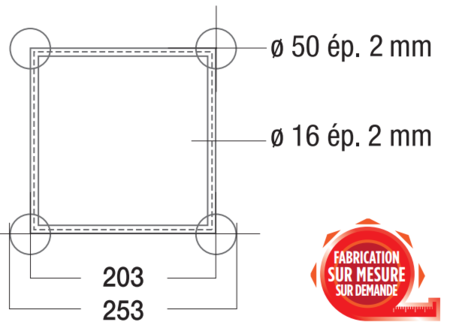 Image secondaire du produit Structure alu ASD SC250 carrée angle 45° 2 départs ASC2520