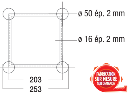 Image secondaire du produit Structure alu ASD SC250 carrée angle 60° 2 départs ASC2521