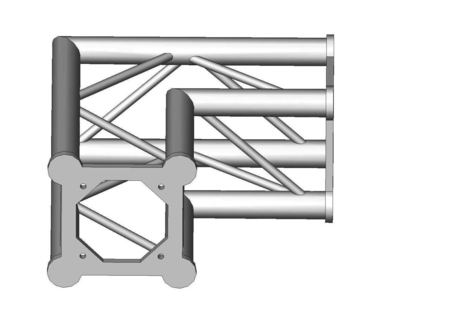 Image principale du produit Structure alu ASD SC250 carrée angle 2 départs ASC2522