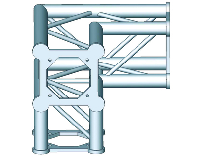 Image principale du produit Structure alu ASD SC250 carrée angle 90° 3 départs ASC2531