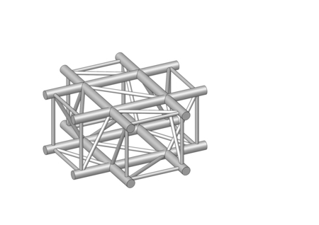 Image principale du produit Angle Structure Carrée aluminium ASD 390mm 4 departs 90° à plat ASC4041