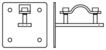 Image secondaire du produit Fixation murale ou plafond pour tube 50mm ASD ST-50