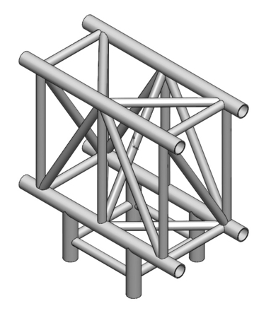 Image principale du produit Angle 3 départs vertical 90° dimension 0.71x0.71m - ASR34 - ASD