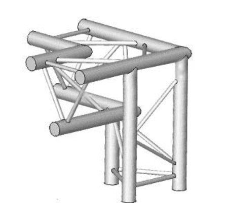 Image principale du produit structure alu ASD angle 3 départs à 90° pied droit SX290 triangulaire ASD ASX32