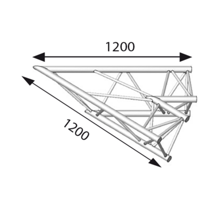 Image principale du produit Angle 2D à 45 degres en structure aluminium ASD SX 390 triangulaire. ASX4020