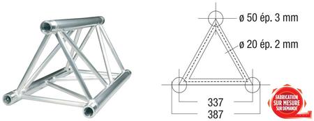 Image secondaire du produit Angle 2D à 45 degres en structure aluminium ASD SX 390 triangulaire. ASX4020
