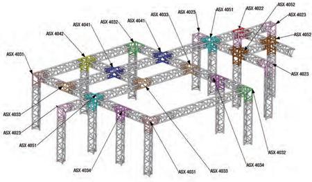 Image nº3 du produit Angle 2D à 45 degres en structure aluminium ASD SX 390 triangulaire. ASX4020