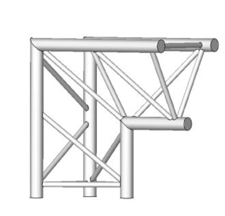 Image principale du produit Angle 2D à 90 degres en structure aluminium ASD SX 390 triangulaire. ASX4023