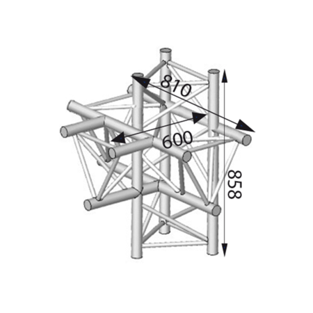 Image principale du produit Angle 5D à 90 degres en structure aluminium ASD SX 390 triangulaire ASX4052