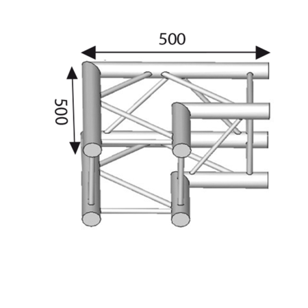 Image principale du produit ASZ 22  ASD - structure carrée angle 2 départs 90° 290mm