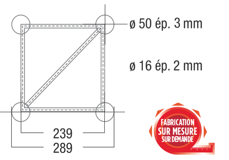 Image secondaire du produit Angle 4D à 90 degres en structure aluminium ASD SZ 290 FC carrée.
