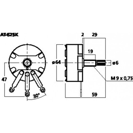 Image secondaire du produit Atténuateur à impédance constante pour public adress filetage long 19mm