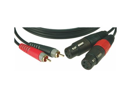 Image principale du produit KLOTZ AT-CF0200 câble doré double RCA vers XLR neutrik femelle 2m