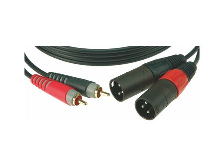 Image principale du produit KLOTZ AT-CM0100 câble doré double RCA vers XLR Neutrik mâle 1m