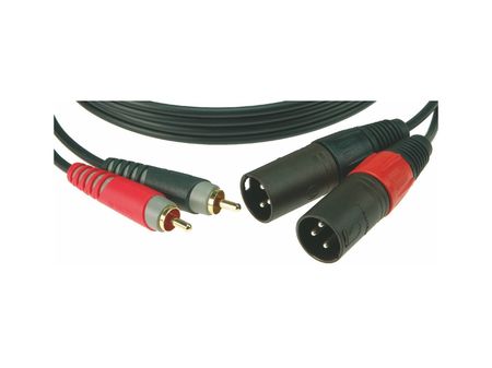 Image principale du produit KLOTZ AT-CM0200 câble doré double RCA vers XLR Neutrik mâle 2m