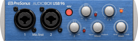 Image principale du produit Carte son USB Presonus Audiobox USB96 2 in 2 out 24bits 96KHz