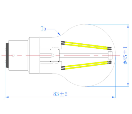 Image secondaire du produit Ampoule led filament sylvania Toledo RT B22d 4,5W 470 lumens blanc chaud dimmable V2