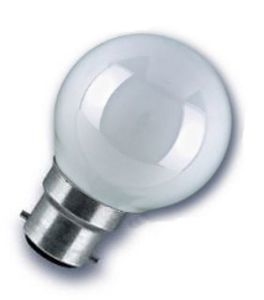 Image principale du produit Ampoule sphérique B22 230V 15W blanche dépolie