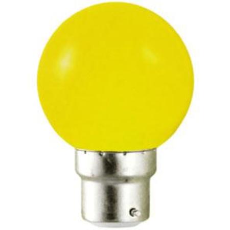Image principale du produit Ampoule sphérique B22 230V 15W jaune opale