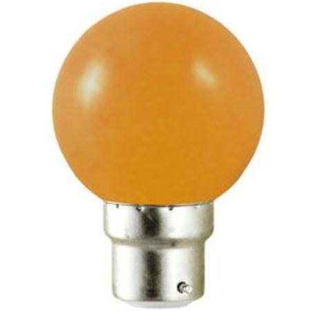Image principale du produit Ampoule sphérique B22 230V 15W orange